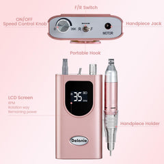 Delanie LED screen shows speed, direction, and battery status for precise control.
