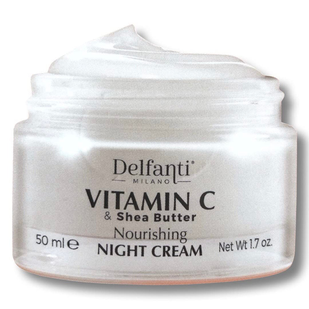 Delfanti-Milano face-neck-application demonstrates nightly care routine suitability.