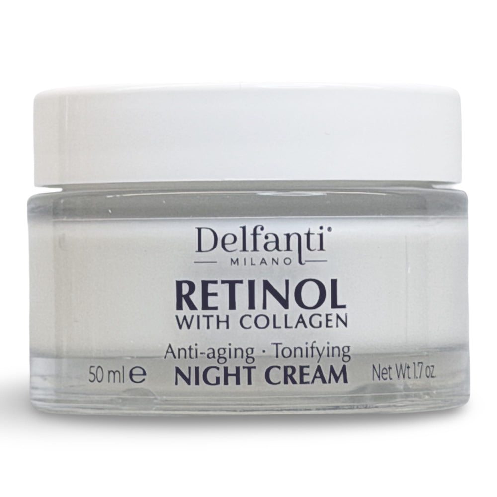 Delfanti-Milano Retinol with Collagen bottle pour highlighting anti-aging hydration