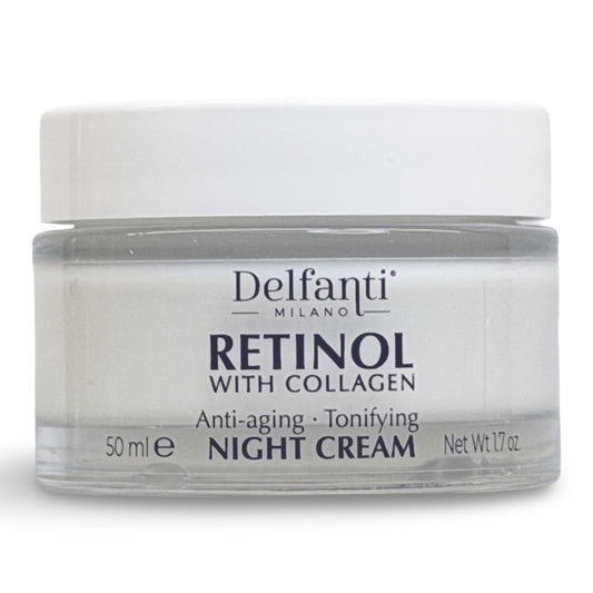 Delfanti-Milano Retinol with Collagen bottle pour highlighting anti-aging hydration