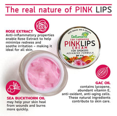 Closeup of pink lips with cream swirl demonstrating smooth texture and subtle tint.