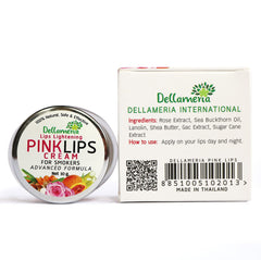 Dellameria Pink Lips Cream tube packaging emphasizes daily hydration and gentle repair.