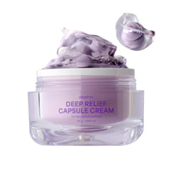 delphyr Deep Relief Capsule Cream jar front showing vegan formula for hydrated skin