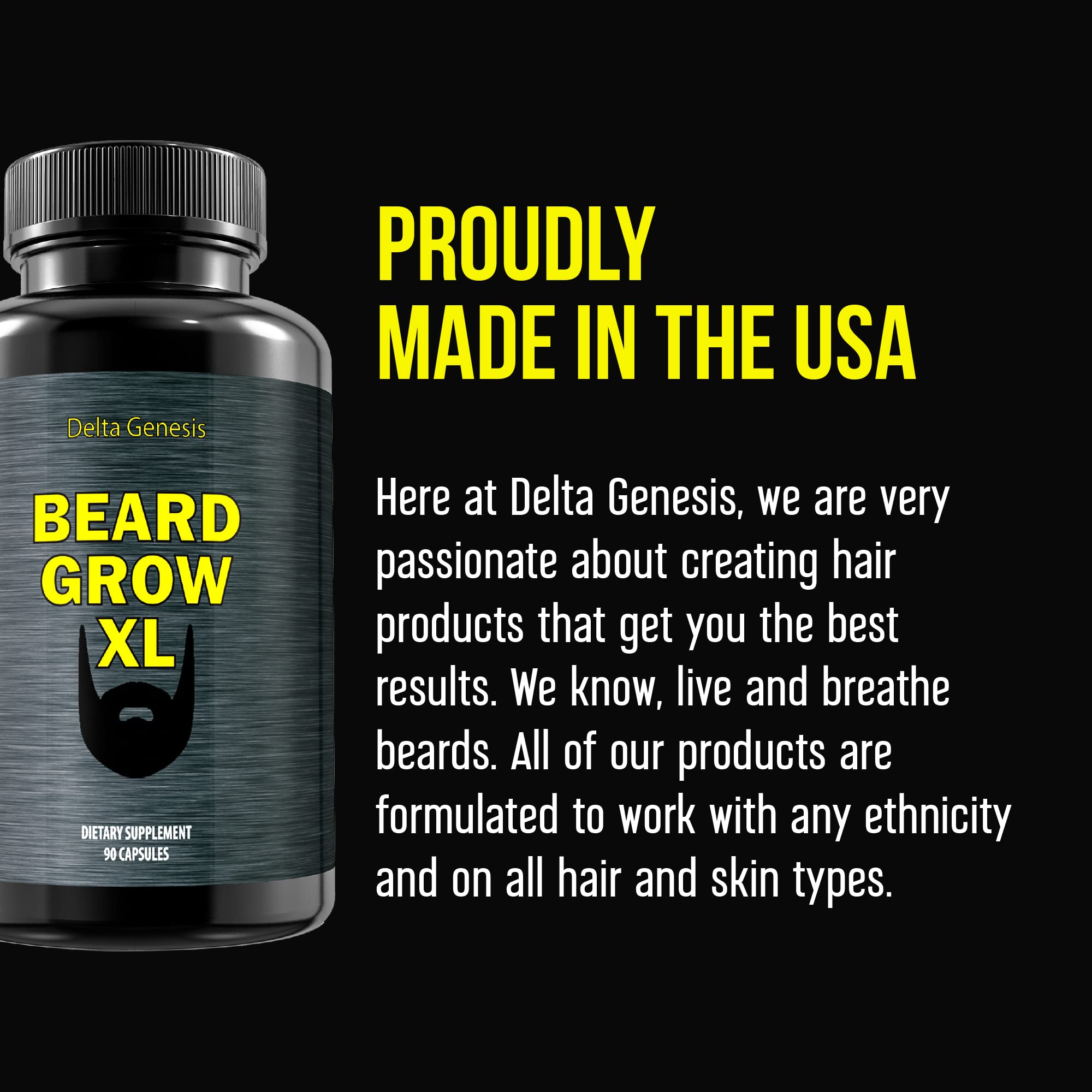 Delta Genesis Beard Grow XL vegan ingredients hint at natural growth support