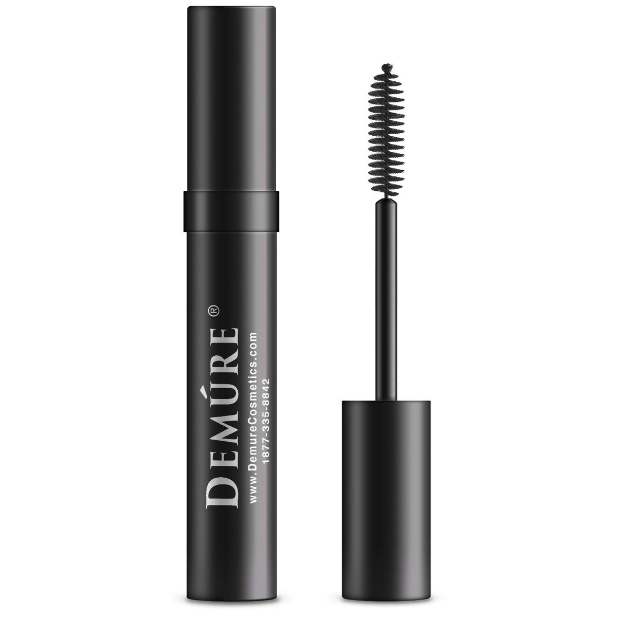 DELÚVIA Demure mineral mascara lifts lashes for a definition-rich look.