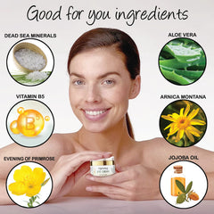 Chamomile extract and botanicals in Delúvia eye cream for soothing care