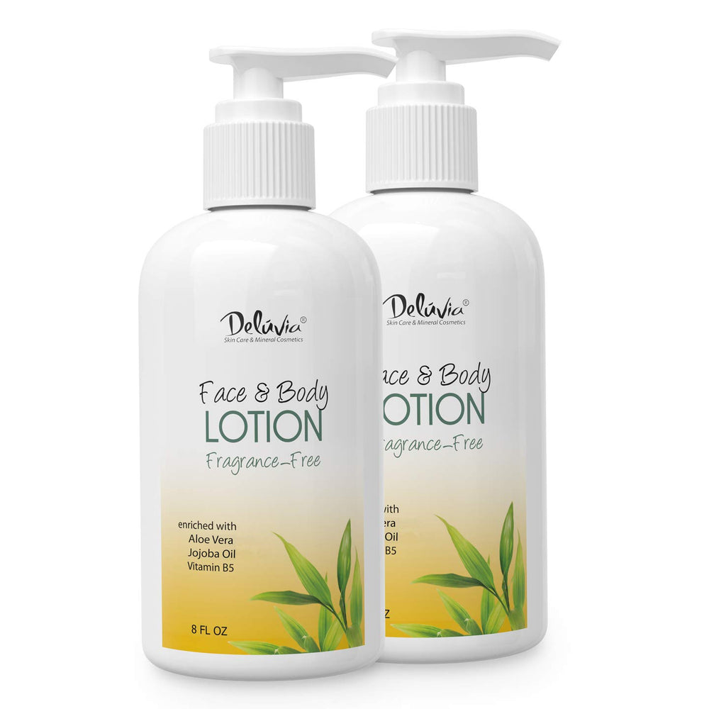 DELÚVIA moisturizing body lotion unscented bottle for daily hydration