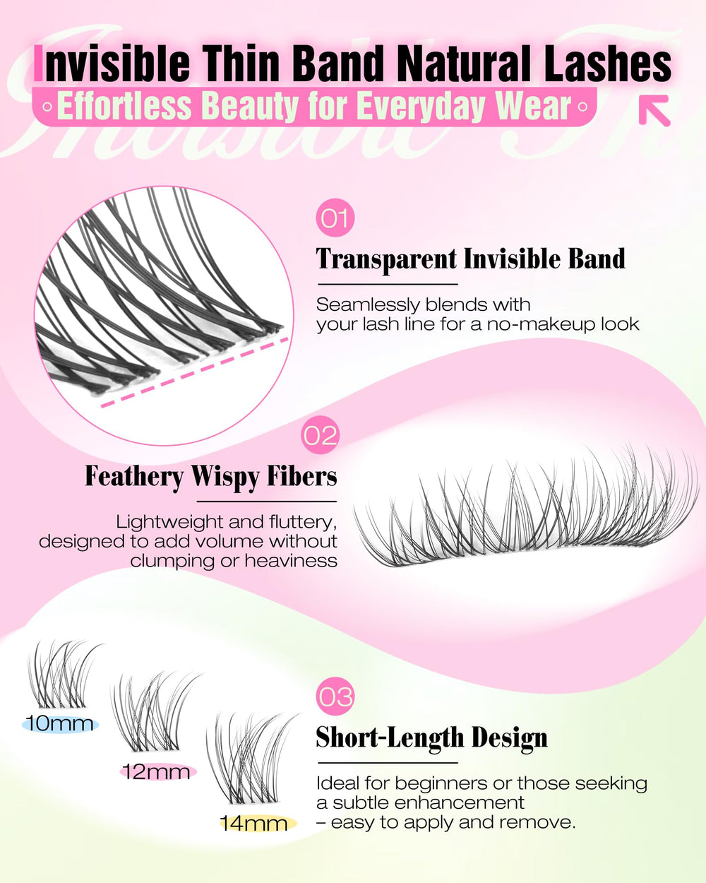 Delyneph 12mm lashes provide gentle lift for everyday definition