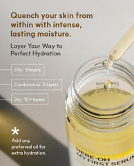 Foam-closeup of Here-Oh-My serum for airy, soothing application.