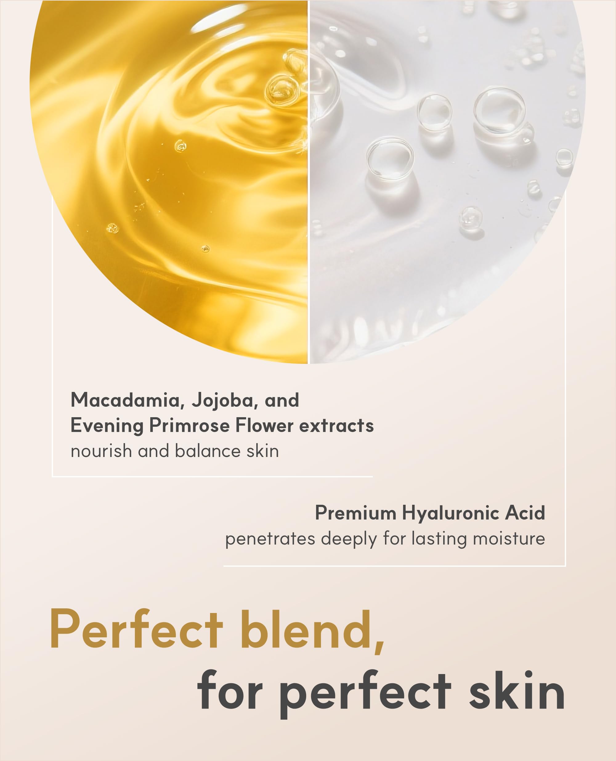 Close-up of ceramide and hyaluronic acid ingredients in Here-Oh-My.