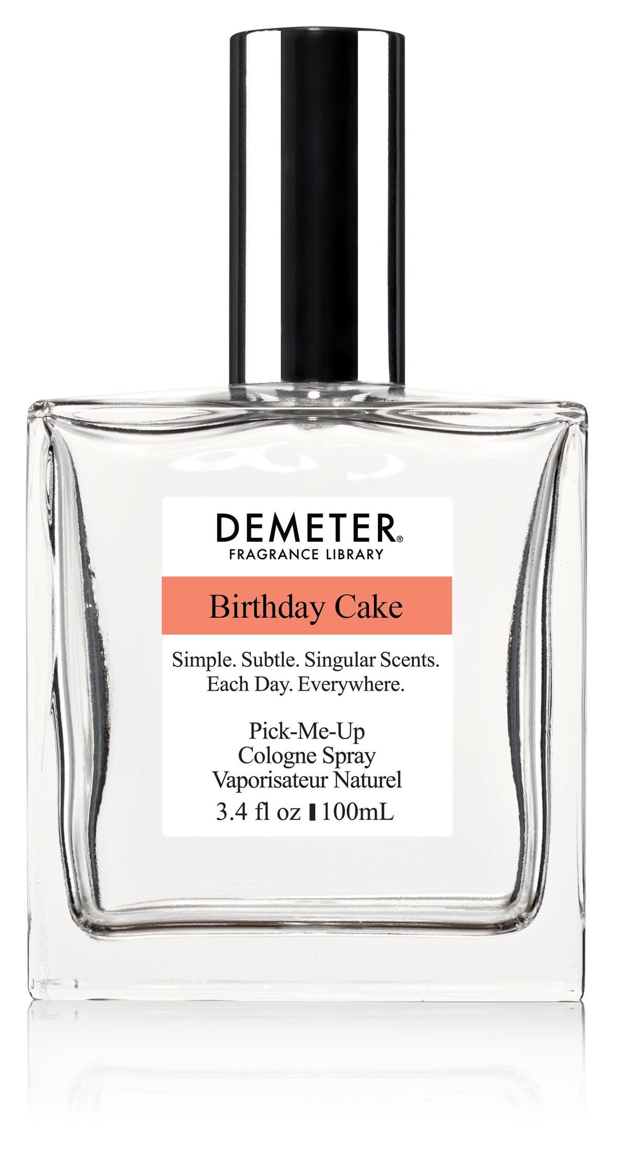 Demeter Birthday Cake cologne spray bottle, cake-inspired notes for a playful occasion.