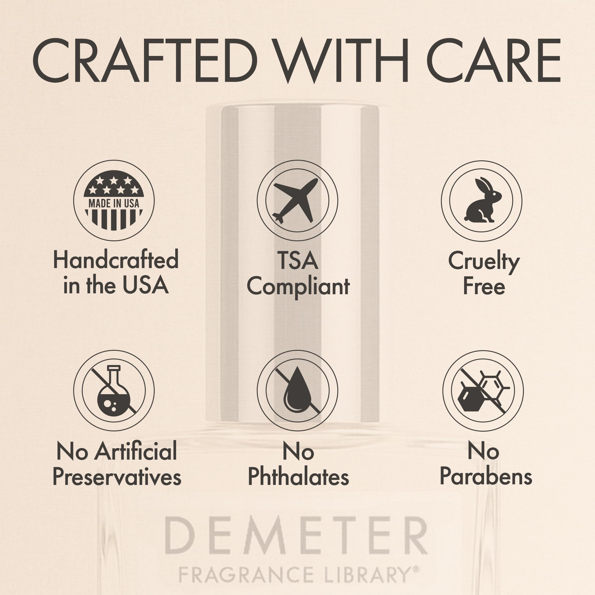 DEMETER caramel perfume spray close-up on skin for all-day scent