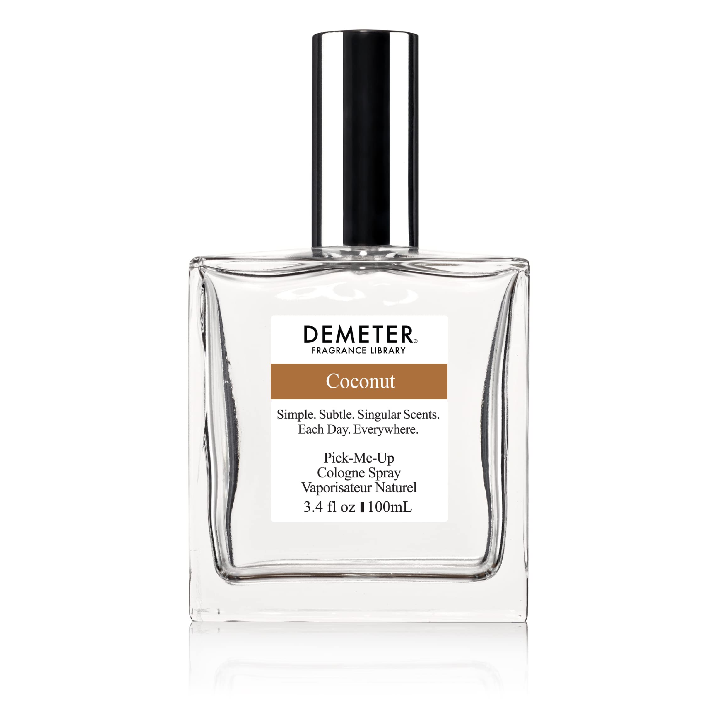 DEMETER coconut fragrance bottle with fresh, edible-like coconut scent for daily wear.
