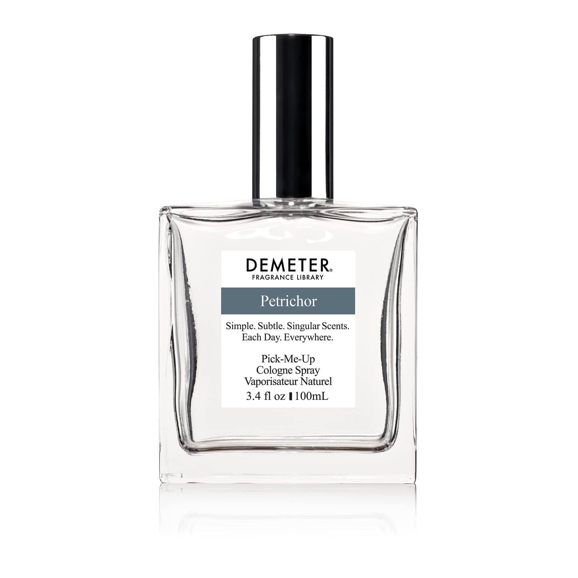 Demeter Petrichor bottle pour, earthy rain-inspired fragrance for daily freshness