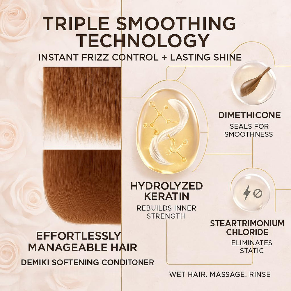 DEMIKI Japanese Conditioner color-treated hair gloss with antioxidant protection