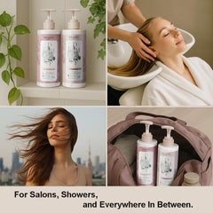 DEMIKI pink packaging emphasizes premium design and ritual-worthy hair care.