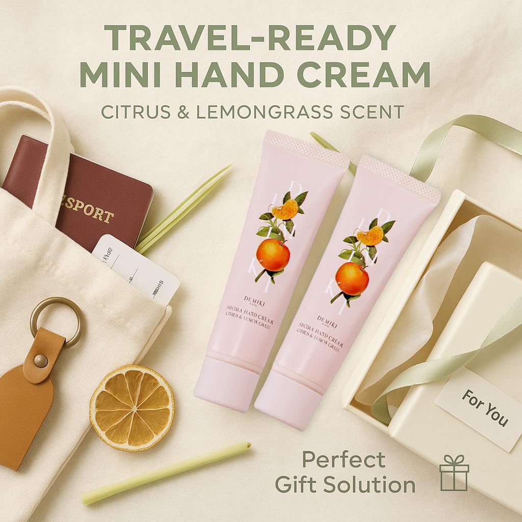 Citrus and lemongrass fragrance notes of DEMIKI hand cream in composition