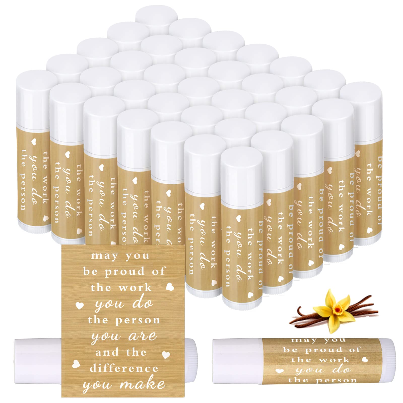Demissle 48-piece vanilla lip balm bulk for gifting