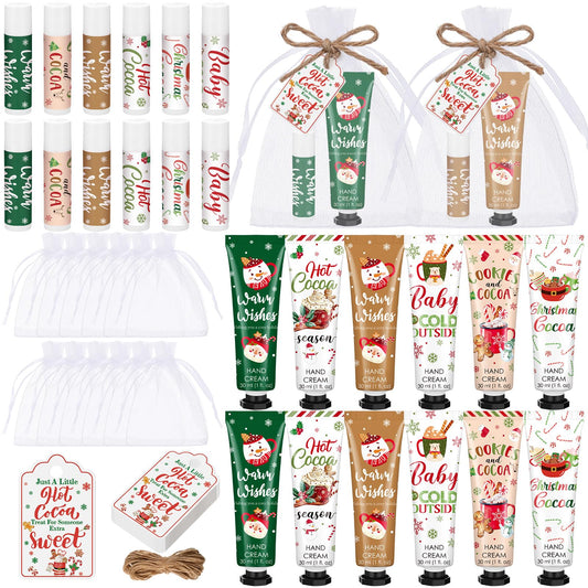 Demissle Christmas hot cocoa gift set packaging in red and green for festive party favors.
