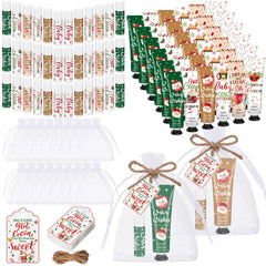 Demissle Christmas hot cocoa hand cream favor in festive packaging for guests