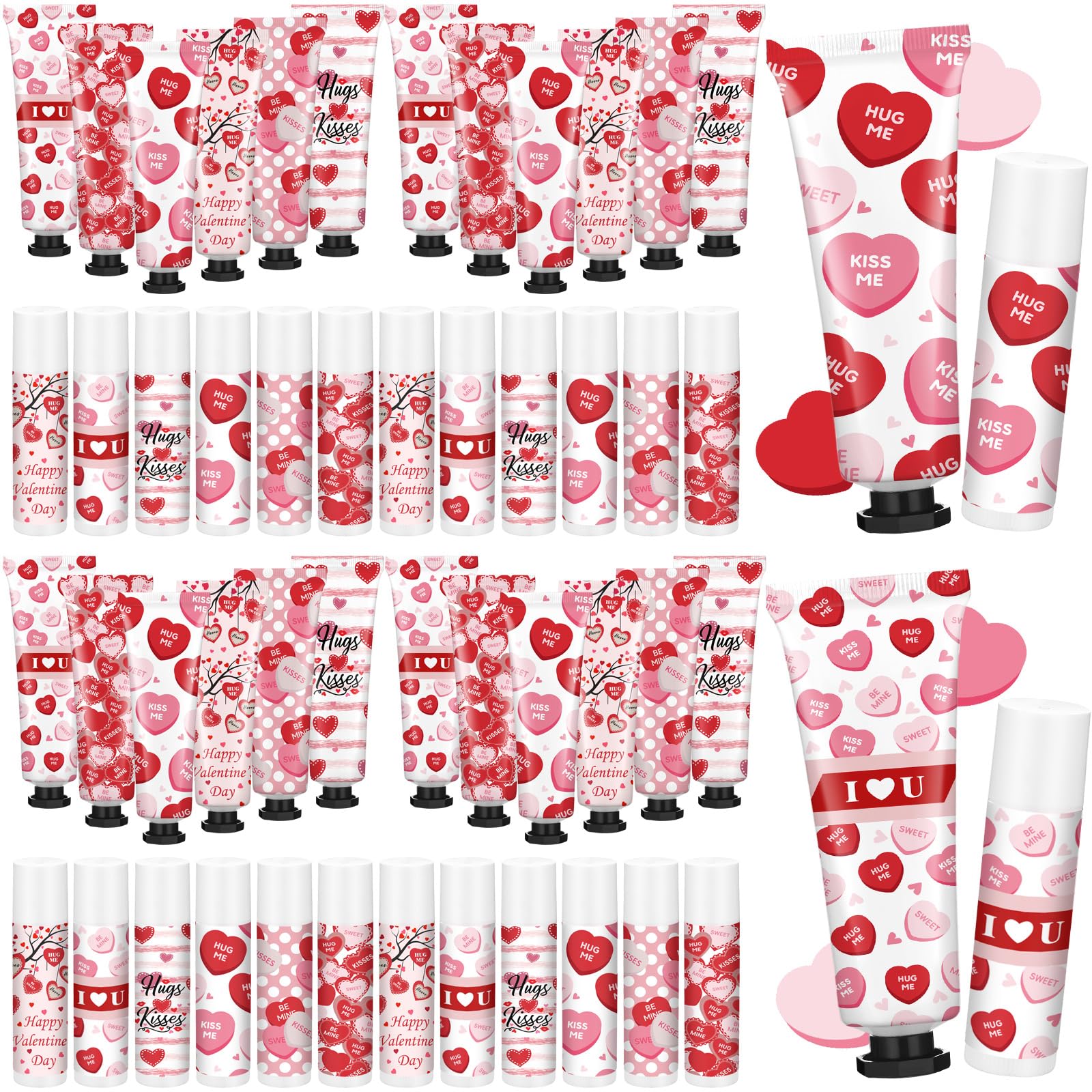 Demissle Valentine hand cream and lip balm duo in red heart packaging for gifting