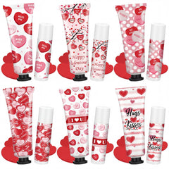 Demissle valentines hand cream and lip balm 6-set, portable hydration.