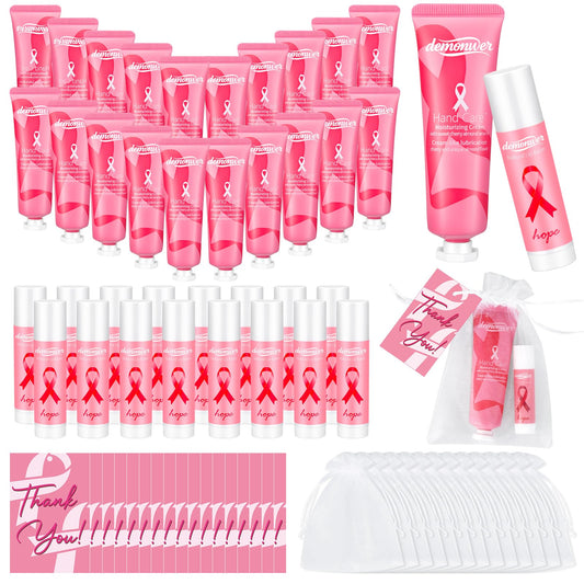 Demonwer pink ribbon hand cream gift, ideal for charity event favors and appreciation.