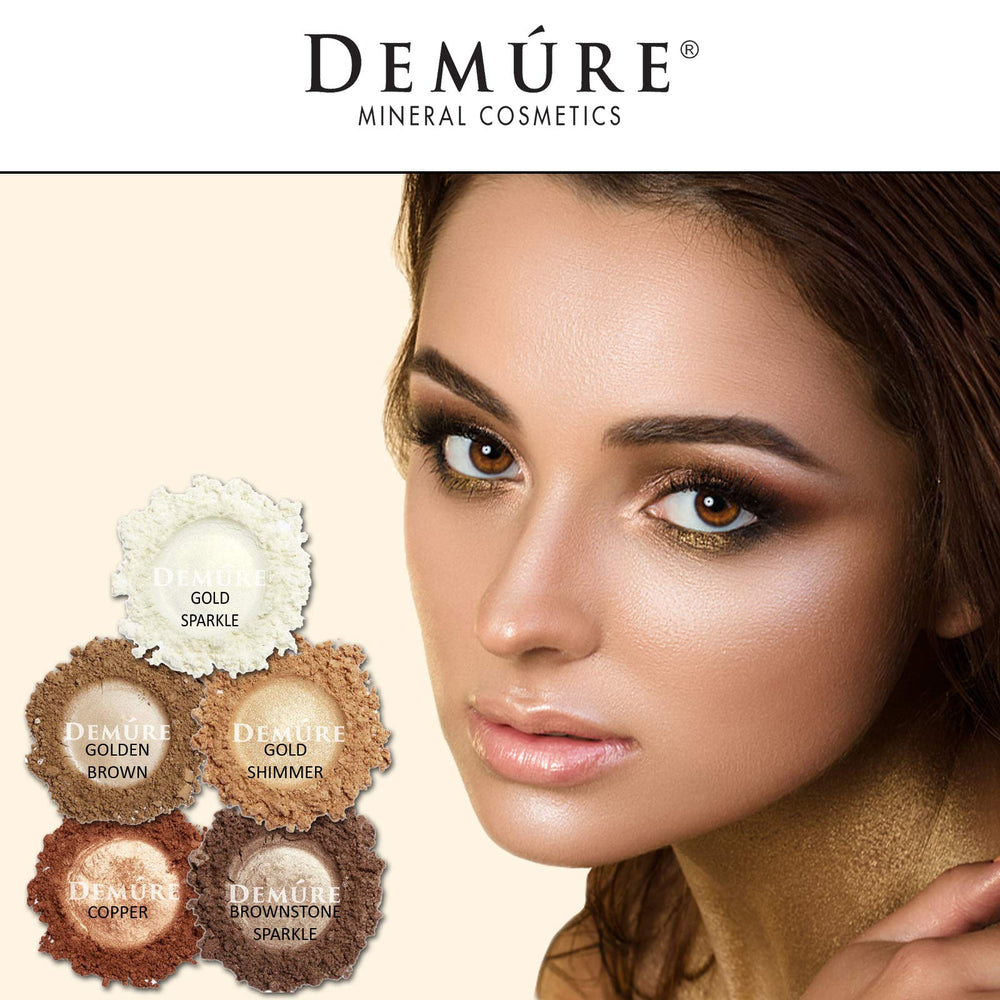 DEMÚRE Demure day-to-night gold sparkle eye shadow for versatile looks