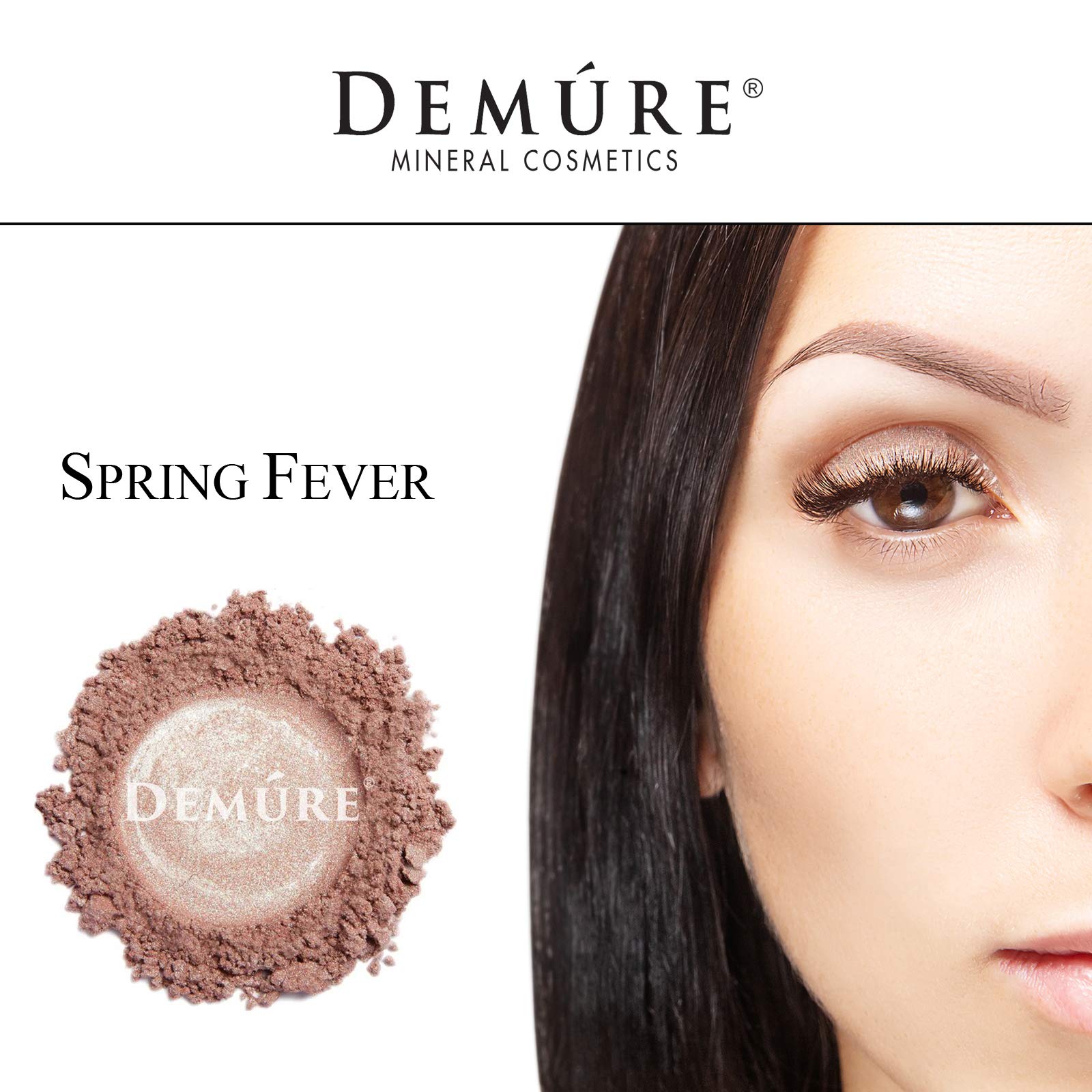 Demure eye makeup lightweight pigment on skin for lasting shimmer.