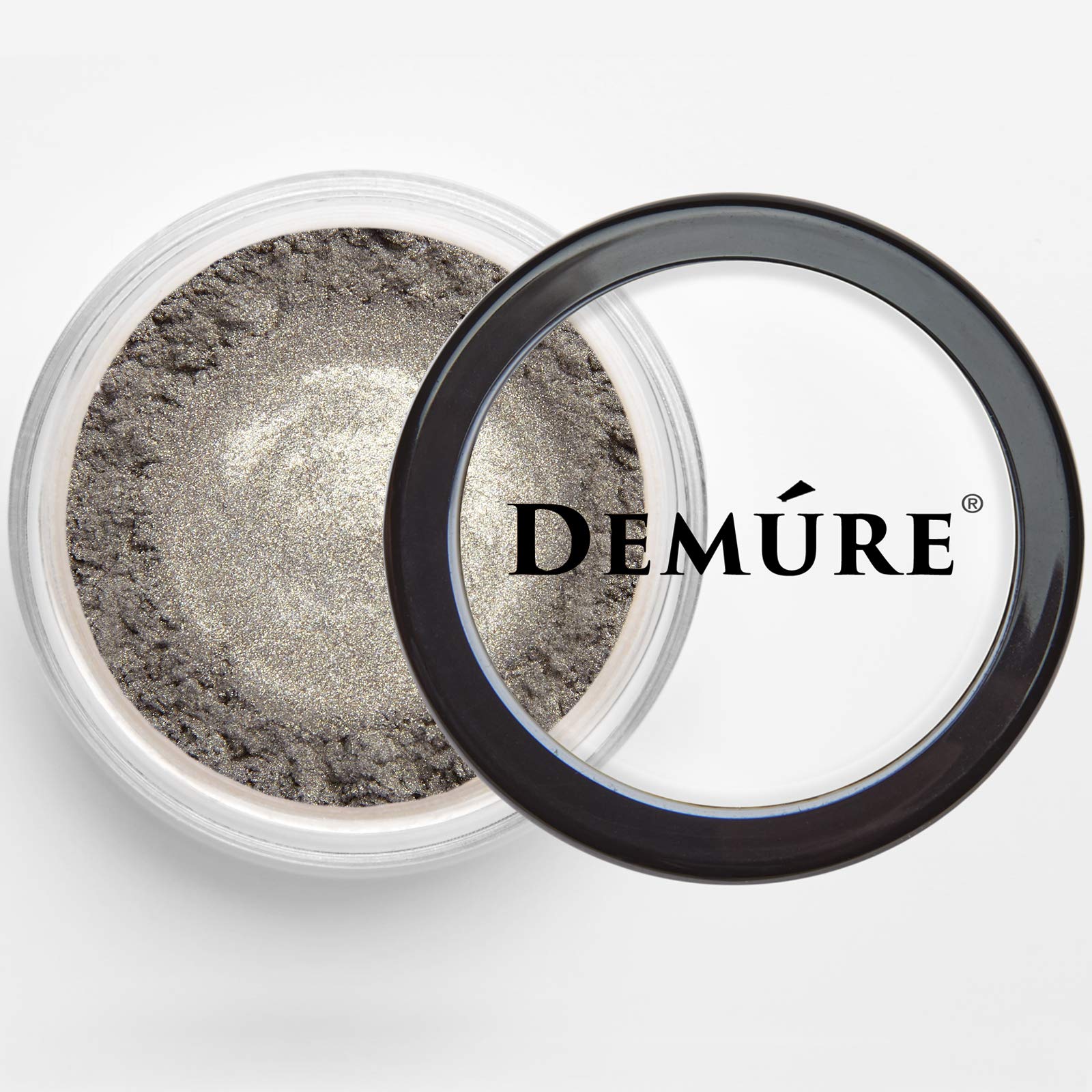 Demure Eye Shadow Pewter Close-Up reveals fine mineral pigment.