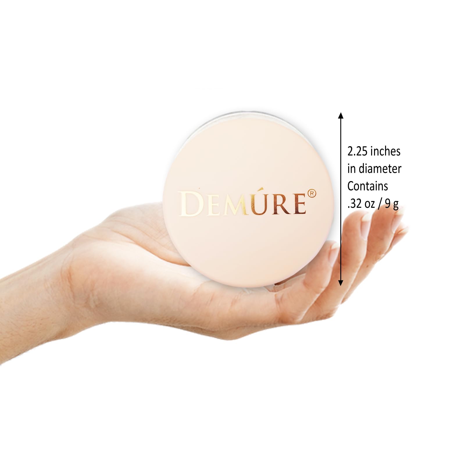 DEMÚRE Demure Mineral Blush Pink Fusion cruelty-free label and packaging.