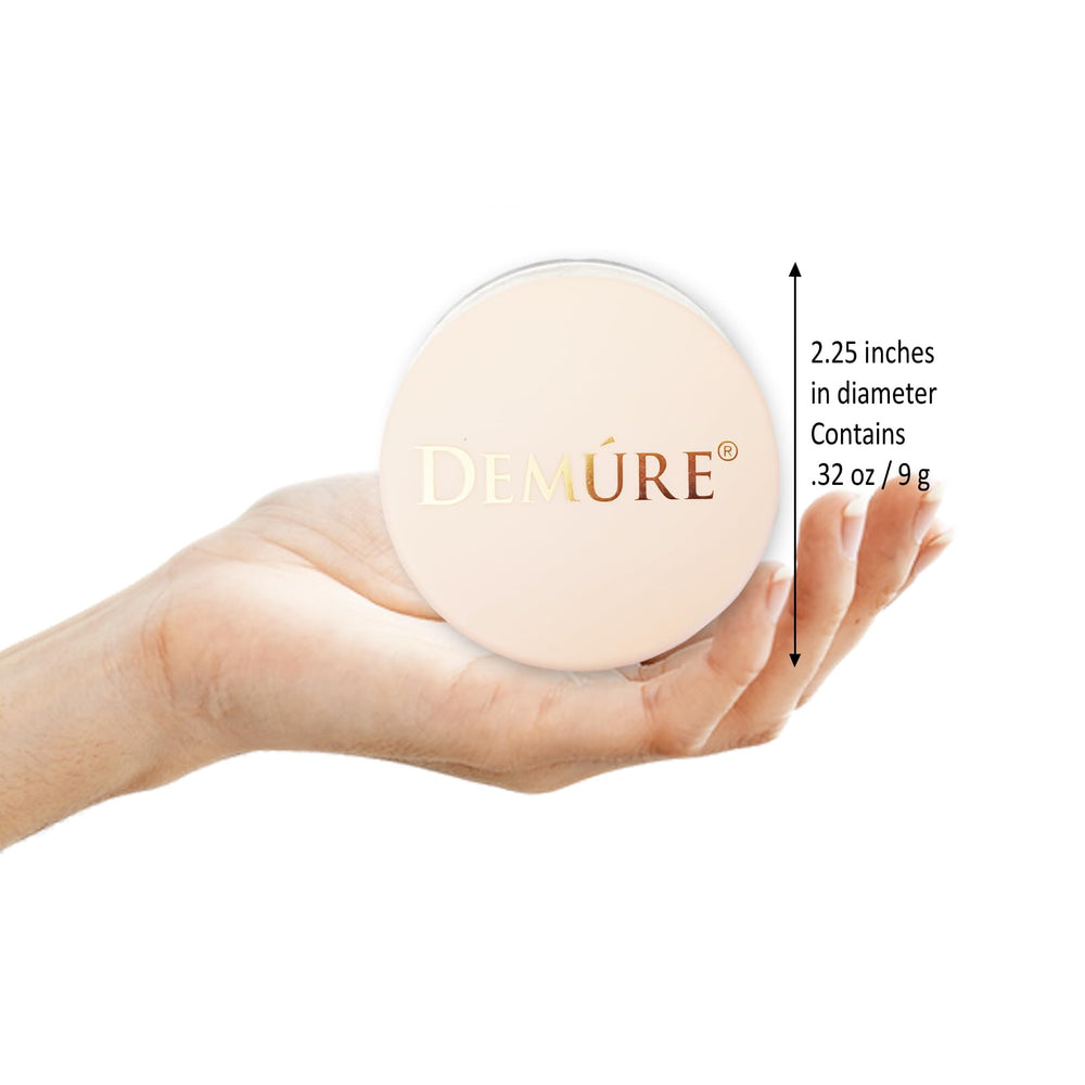 DEMÚRE Demure Mineral Blush Pink Fusion cruelty-free label and packaging.