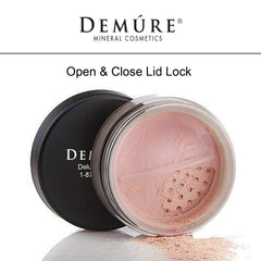 DEMÚRE mineral blush powder close-up with finely milled texture for smooth application