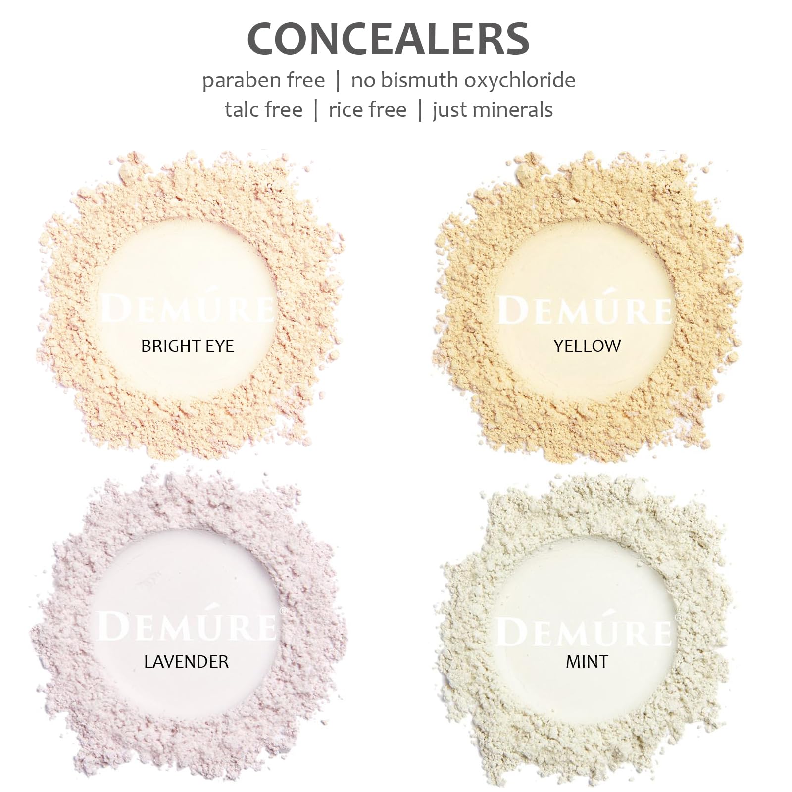 DEMÚRE Demure Mineral Concealer closeup jar highlighting packaging and texture.