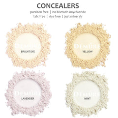 DEMÚRE Demure Mineral Concealer closeup jar highlighting packaging and texture.