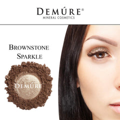 Demure Mineral Eye Shadow application tips demonstrate easy layering for depth.