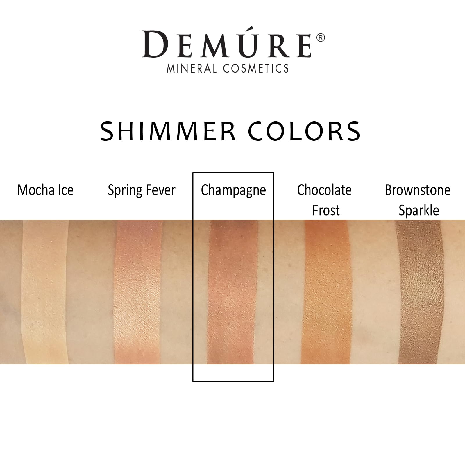 DEMÚRE Mineral Eye Shadow Deep Champagne adds subtle glow and shimmer.