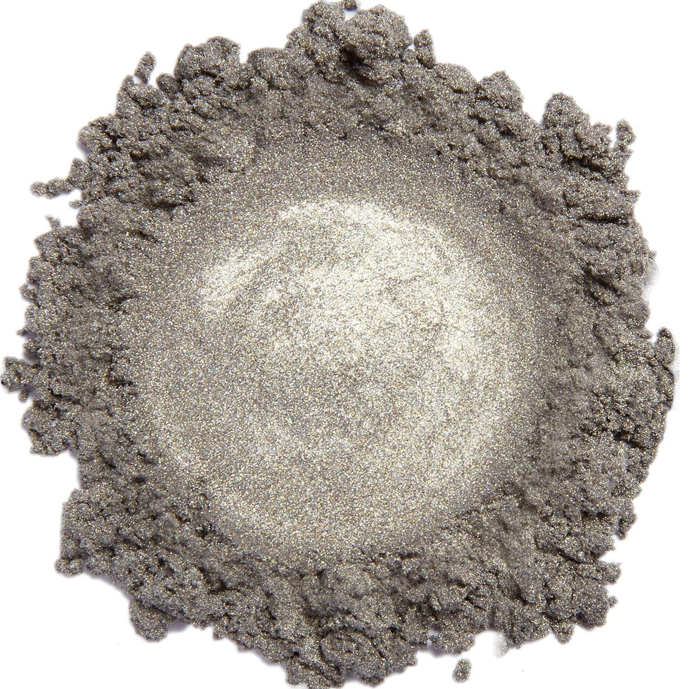 Demure Mineral Eye Shadow Pewter Powder with shimmering buildable finish.