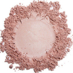 Demure Pink Passion mineral eye shadow palette showing radiant shimmer on eyelids