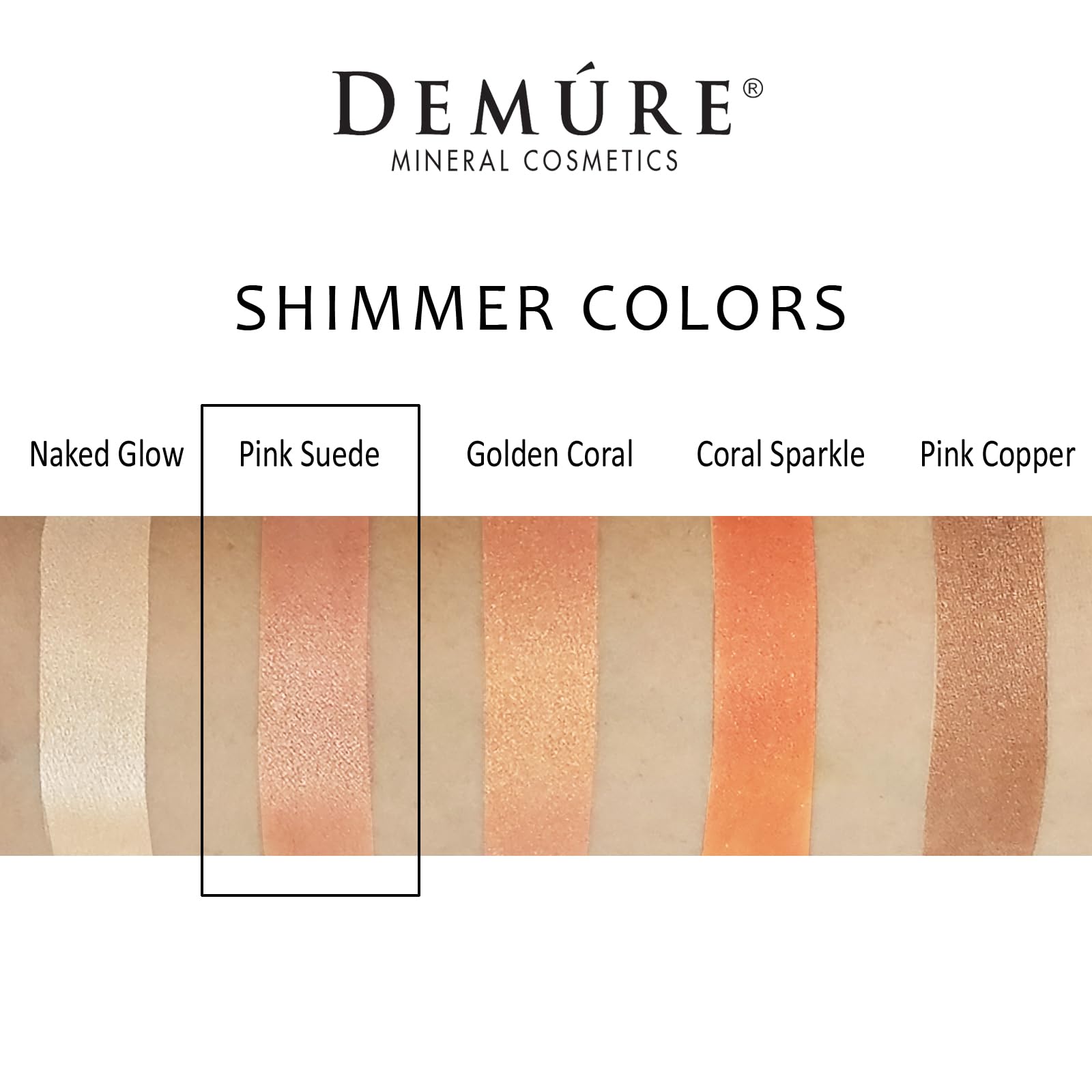 Demure Mineral Eye Shadow Pink Suede swatches reveal buildable color and shine.