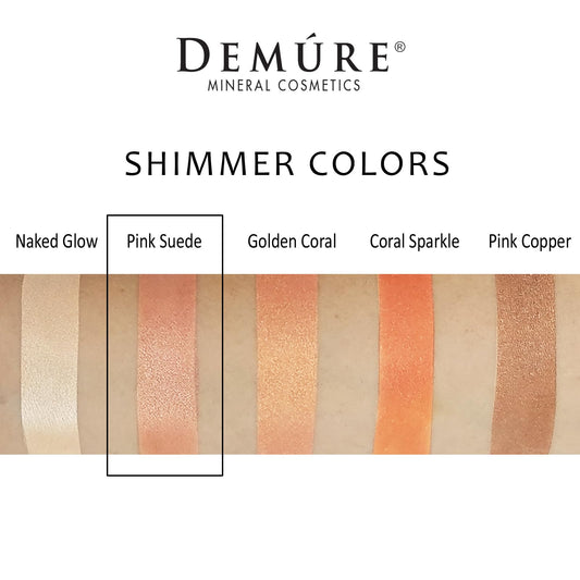 Demure Mineral Eye Shadow Pink Suede swatches reveal buildable color and shine.