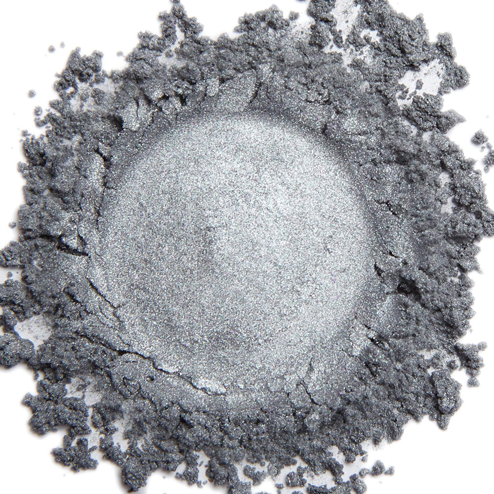 Demure Mineral Eye Shadow Sterling open palette with natural shimmer pigments for versatile looks.