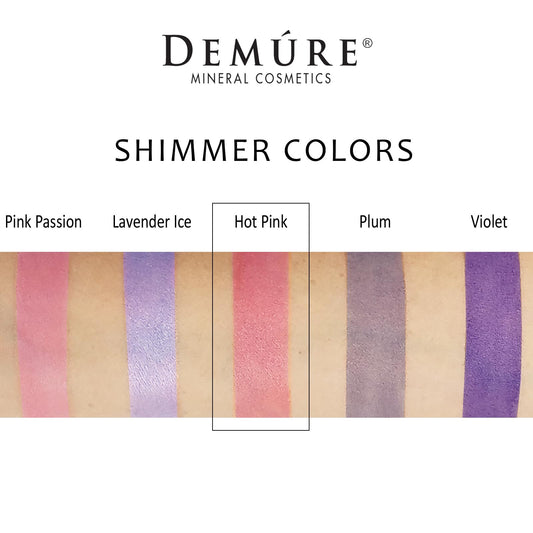 Demure mineral eyeshadow glitter palette macro shot highlights shimmering finish and buildable color