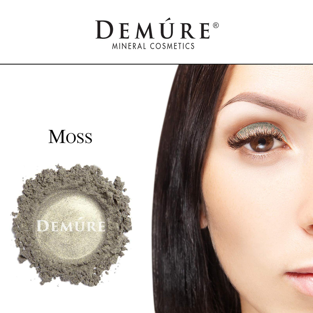Demure Moss glitter close-up emphasizes sparkle and texture.