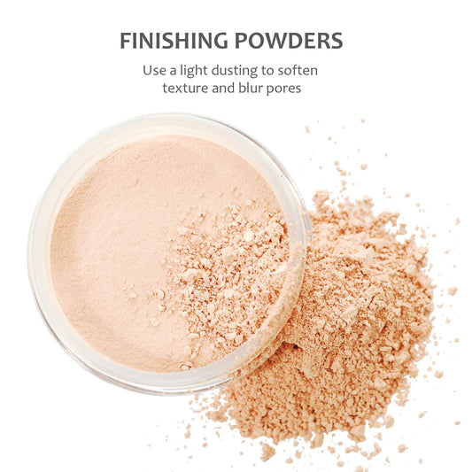 DEMÚRE finishing powder brush providing smooth, even application.
