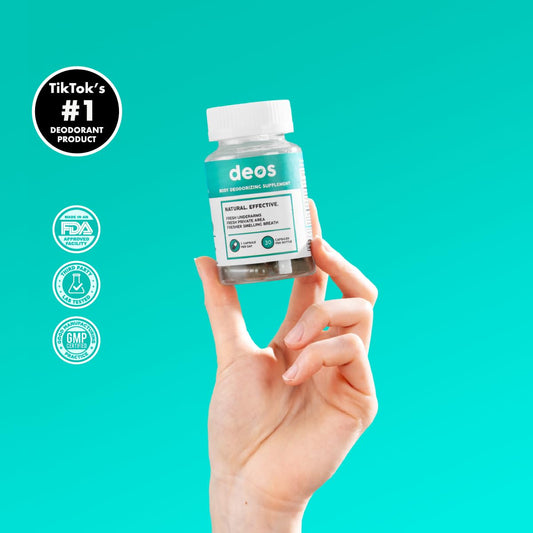 DEOS full-body freshness visuals showing head-to-toe odor control.