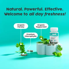 DEOS parsley leaf and mint components delivering a fresh aroma.