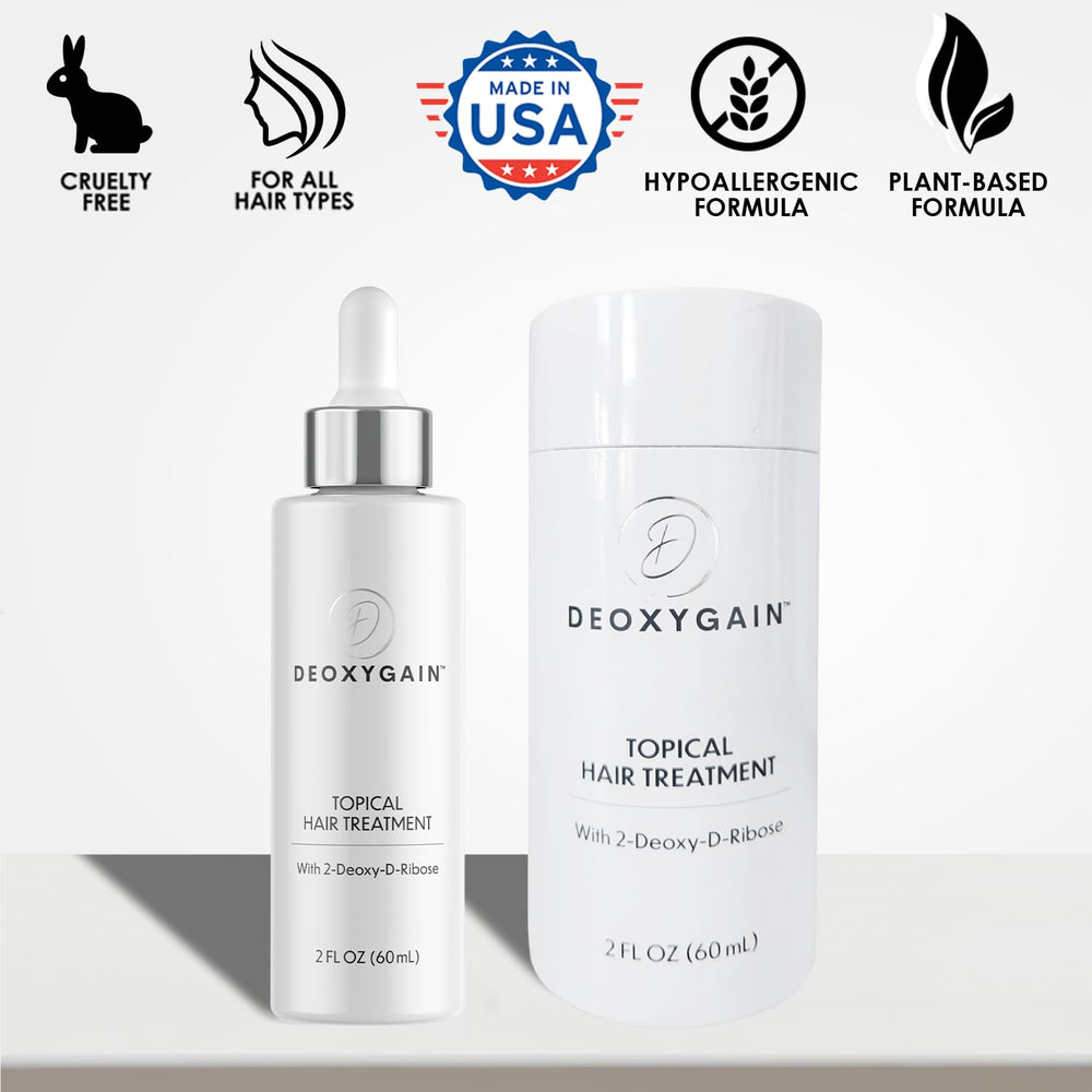 Deoxygain blocks DHT activity to support hair regimen.