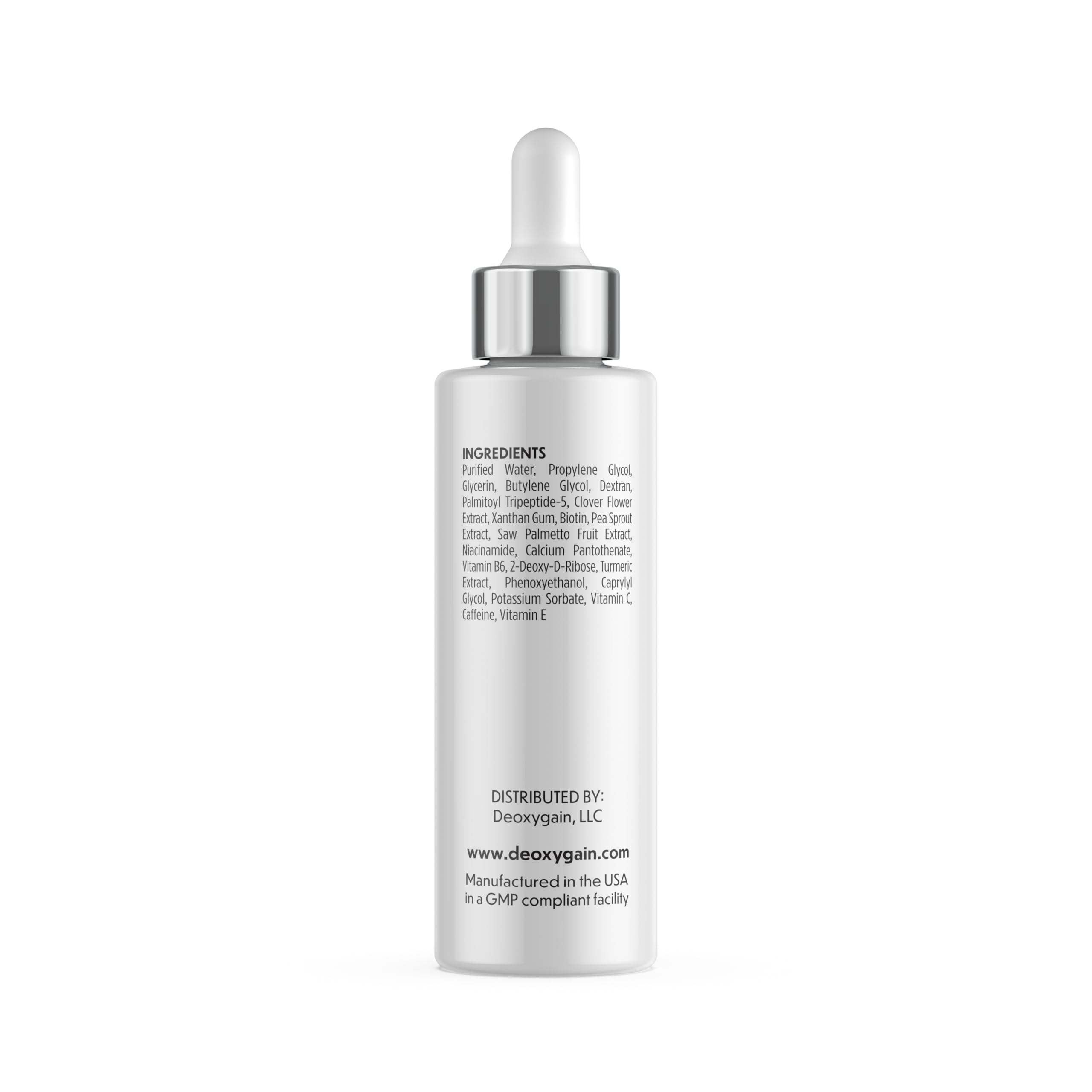 Active ingredients blend in Deoxygain for scalp nourishment.