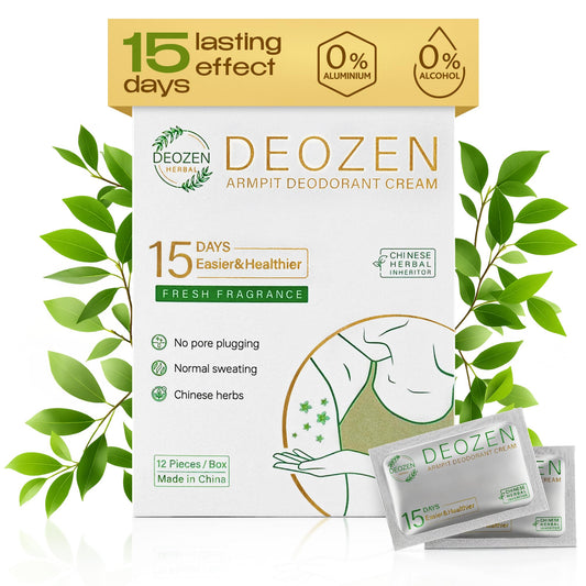 Deozen armpit deodorant cream jar showing natural formula for long-lasting freshness.